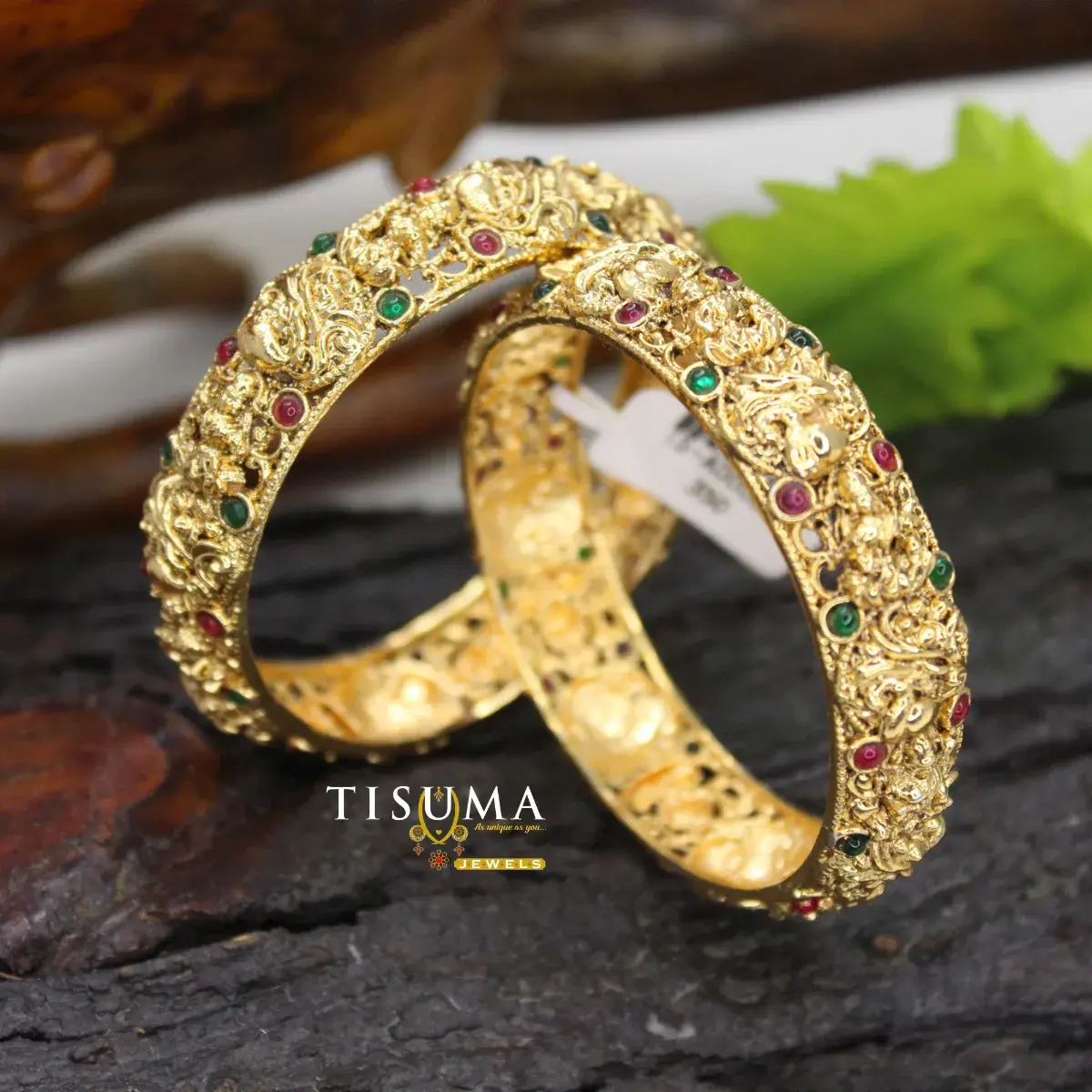 Jaali Ruby Emerald Bangles